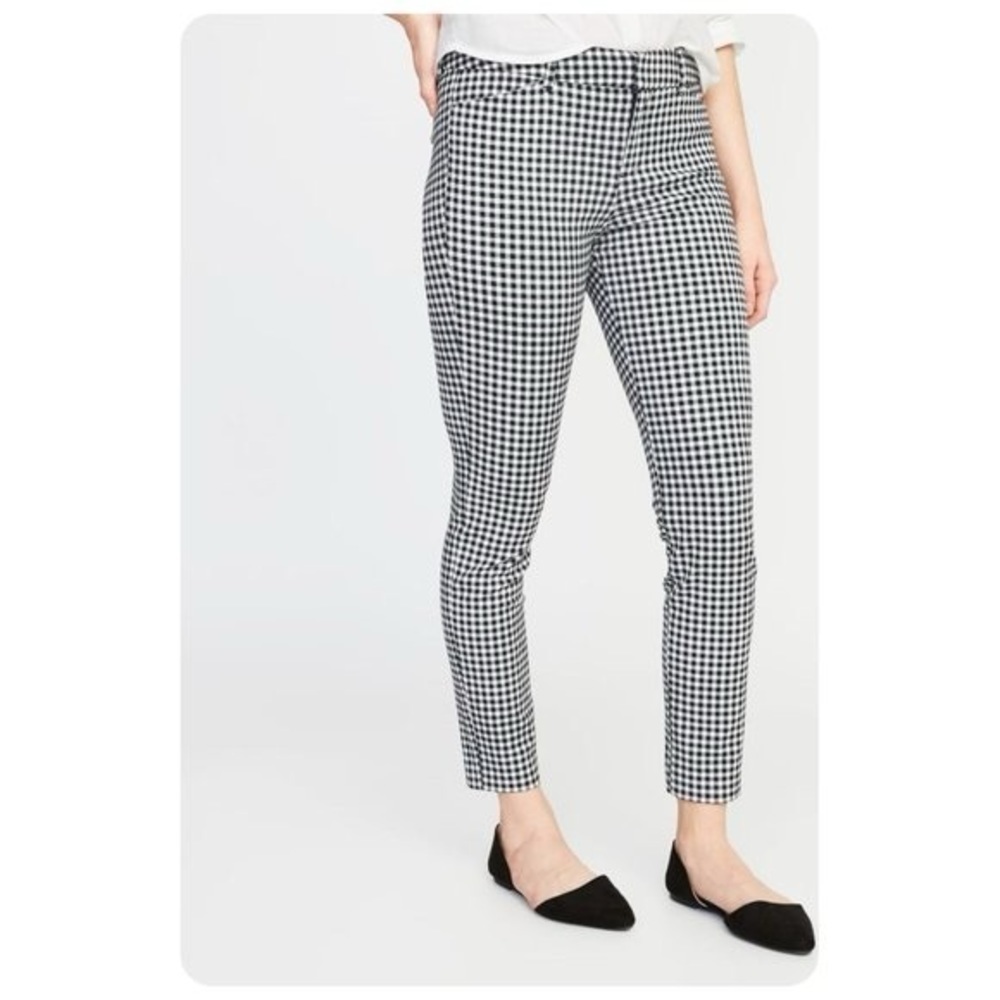 Excellent Condition High Waisted Never Fade Pixie Ankle Gingham Pants | Black Wh - Picture 10 of 11